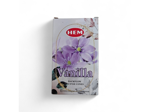 HEM Κώνοι θυμιάματος ανάστροφης ροής HEM Backflow - Βανίλια (Vanilla) Περιέχει 10 κώνους