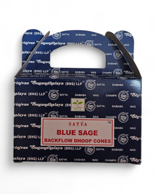 Κώνοι   θυμιάματος   αναστροφής   ροής   Satya   Backflow   Dhoop   Cones   -   Μπλε   Φασκόμηλο   (Blue   Sage)   Βάρος:   75   g   Περιεχει   24   κώνους